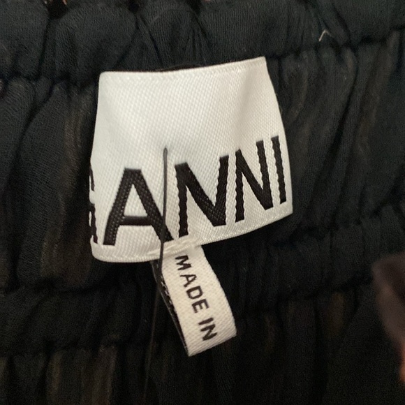 NWT GANNI Pleated Georgette Midi Dress Tigers Eye Size 36 US Size 4‎ Printed - Picture 10 of 17